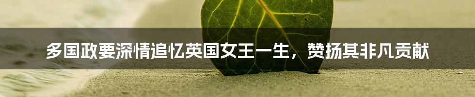 多国政要深情追忆英国女王一生,赞扬其非凡贡献