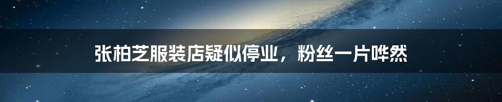 张柏芝服装店疑似停业,粉丝一片哗然