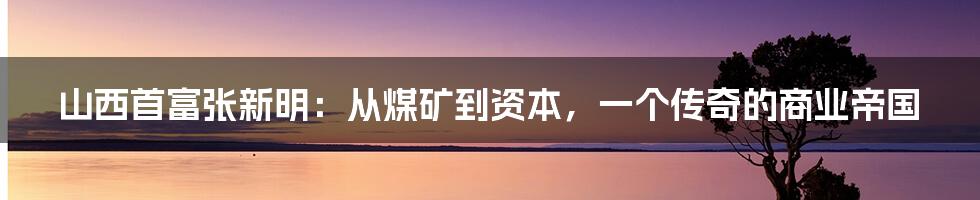 山西首富张新明:从煤矿到资本,一个传奇的商业帝国