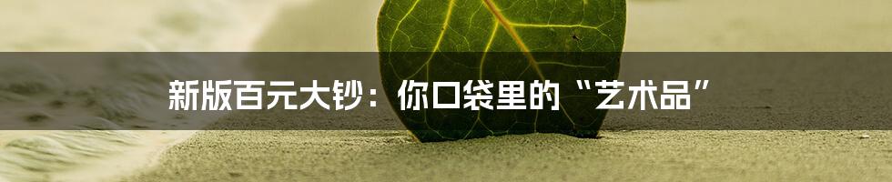 新版百元大钞:你口袋里的“艺术品”