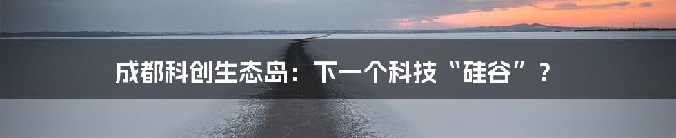 成都科创生态岛:下一个科技“硅谷”?