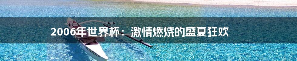 2006年世界杯:激情燃烧的盛夏狂欢