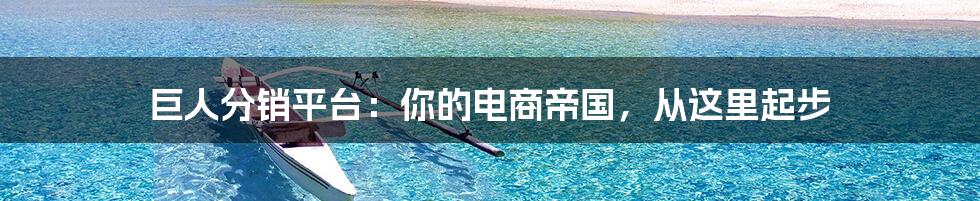 巨人分销平台：你的电商帝国，从这里起步