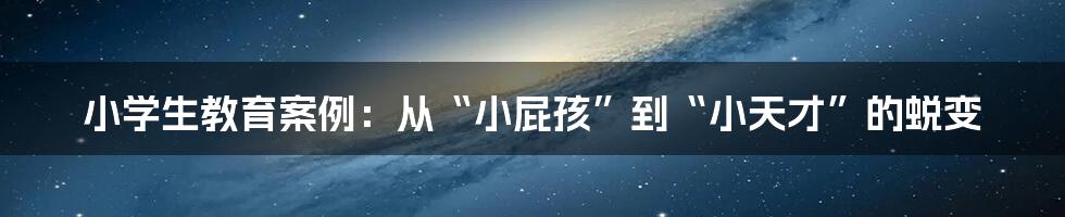 小学生教育案例:从“小屁孩”到“小天才”的蜕变