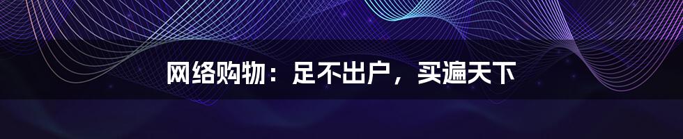 网络购物:足不出户,买遍天下