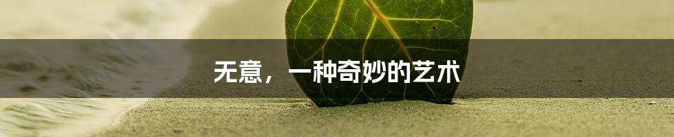 无意,一种奇妙的艺术