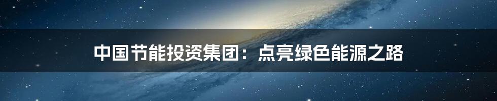 中国节能投资集团:点亮绿色能源之路