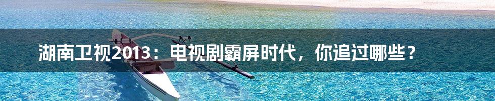 湖南卫视2013:电视剧霸屏时代,你追过哪些?