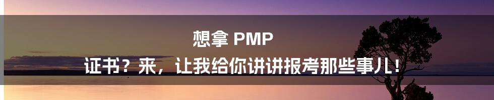 想拿 PMP 证书?来,让我给你讲讲报考那些事儿!