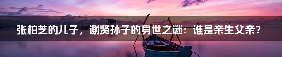 张柏芝的儿子,谢贤孙子的身世之谜:谁是亲生父亲?