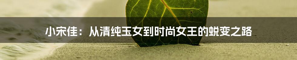 小宋佳:从清纯玉女到时尚女王的蜕变之路