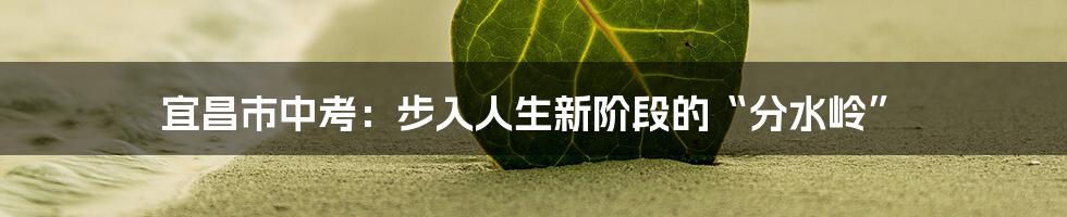 宜昌市中考:步入人生新阶段的“分水岭”