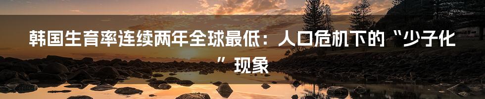 韩国生育率连续两年全球最低:人口危机下的“少子化”现象