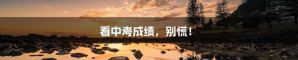 看中考成绩,别慌!