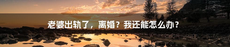 老婆出轨了,离婚?我还能怎么办?