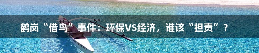 鹤岗“借鸟”事件:环保VS经济,谁该“担责”?