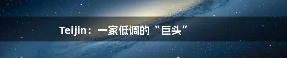 Teijin:一家低调的“巨头”