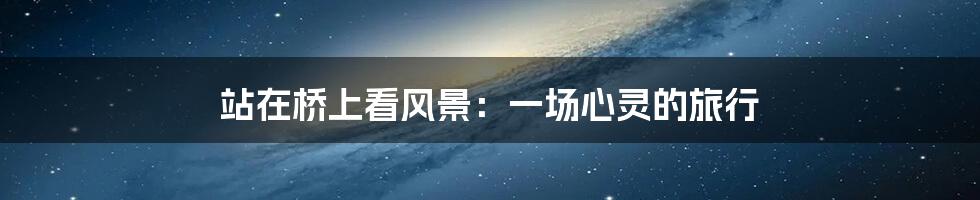 站在桥上看风景:一场心灵的旅行