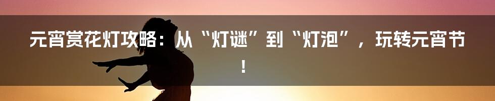 元宵赏花灯攻略:从“灯谜”到“灯泡”,玩转元宵节!