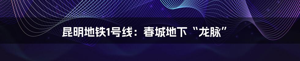 昆明地铁1号线:春城地下“龙脉”