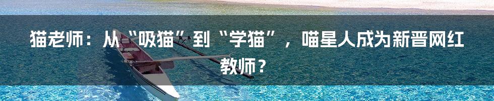 猫老师：从“吸猫”到“学猫”，喵星人成为新晋网红教师？