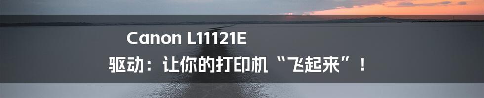 Canon L11121E 驱动:让你的打印机“飞起来”!