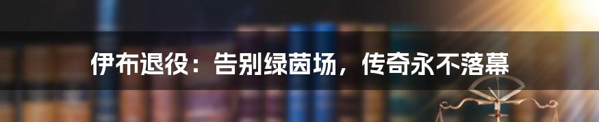 伊布退役:告别绿茵场,传奇永不落幕