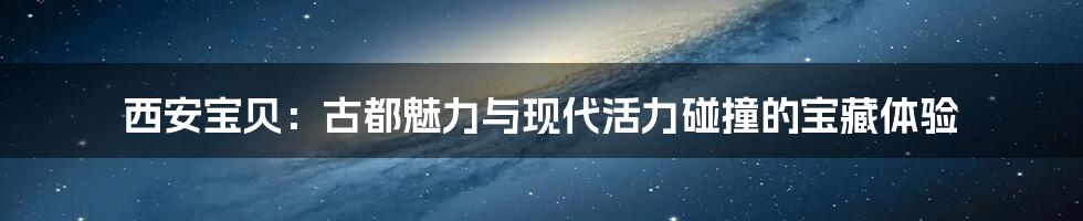 西安宝贝:古都魅力与现代活力碰撞的宝藏体验
