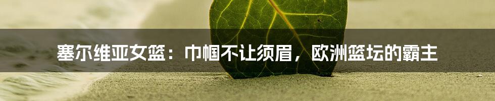 塞尔维亚女篮:巾帼不让须眉,欧洲篮坛的霸主