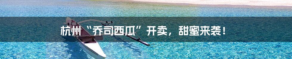 杭州“乔司西瓜”开卖,甜蜜来袭!