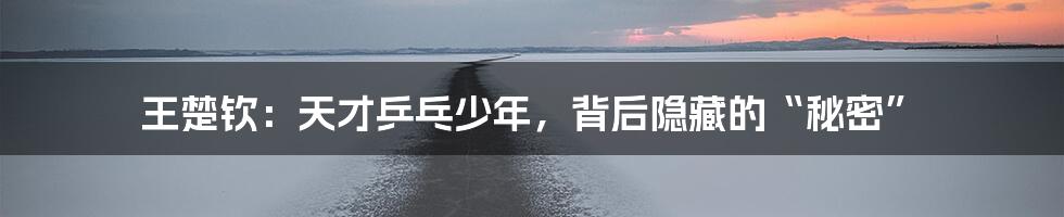 王楚钦:天才乒乓少年,背后隐藏的“秘密”