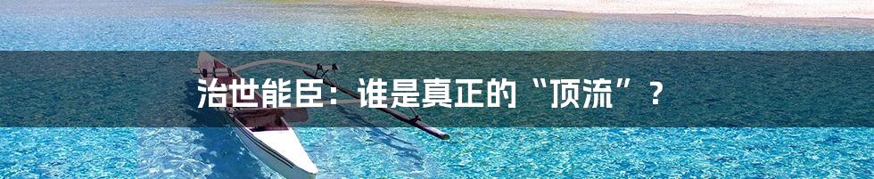 治世能臣:谁是真正的“顶流”?