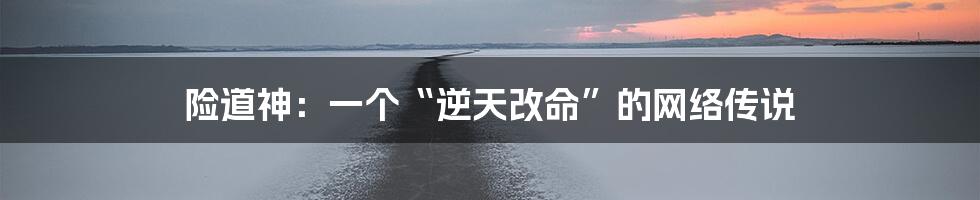 险道神：一个“逆天改命”的网络传说