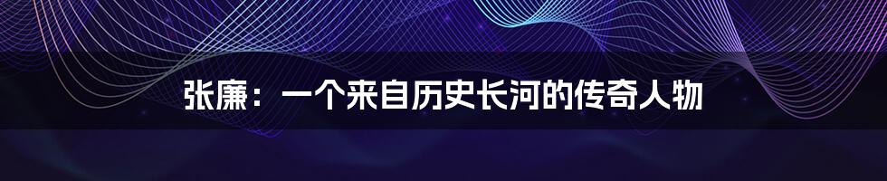 张廉:一个来自历史长河的传奇人物