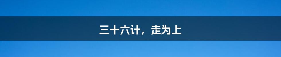 三十六计,走为上