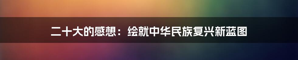 二十大的感想:绘就中华民族复兴新蓝图