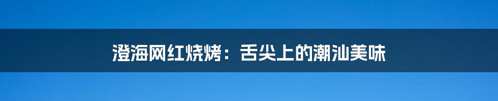 澄海网红烧烤:舌尖上的潮汕美味