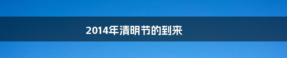 2014年清明节的到来