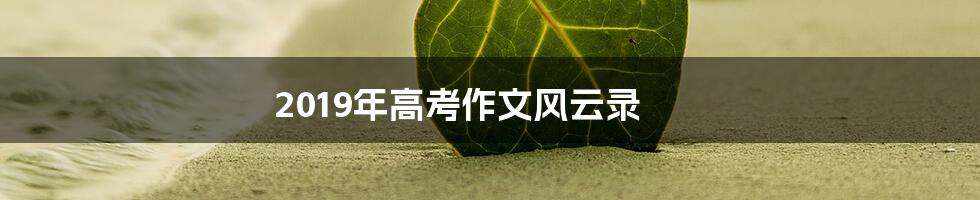 2019年高考作文风云录