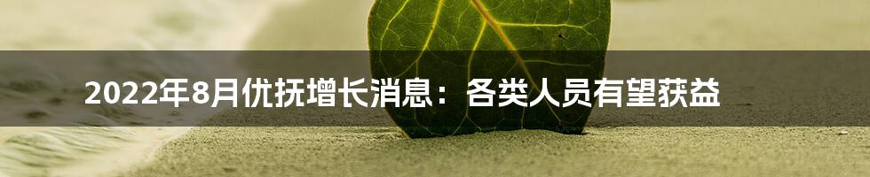 2022年8月优抚增长消息:各类人员有望获益