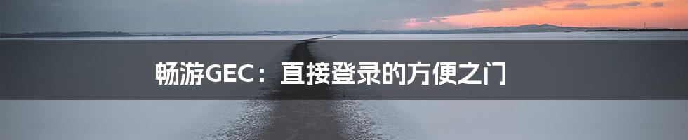 畅游GEC：直接登录的方便之门