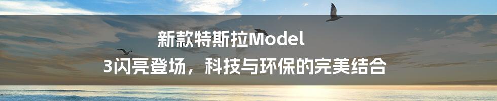 新款特斯拉Model 3闪亮登场,科技与环保的完美结合