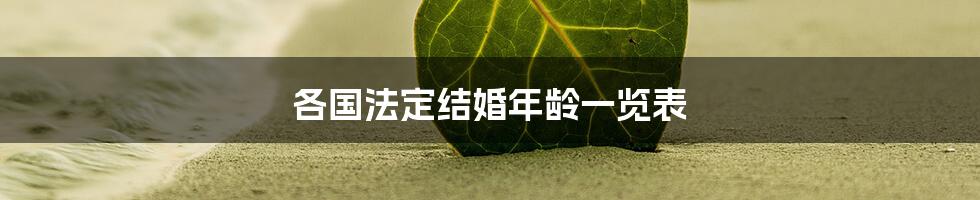 各国法定结婚年龄一览表