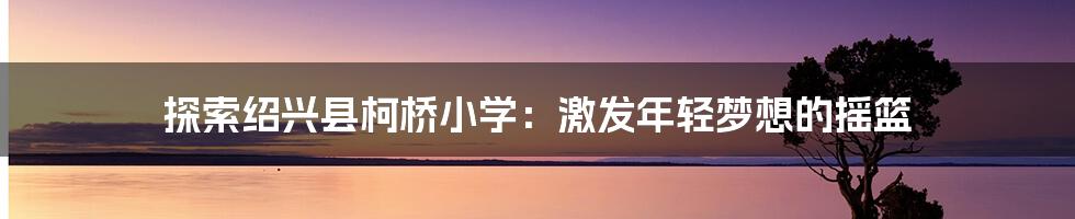 探索绍兴县柯桥小学:激发年轻梦想的摇篮