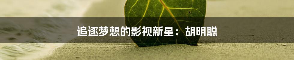 追逐梦想的影视新星：胡明聪