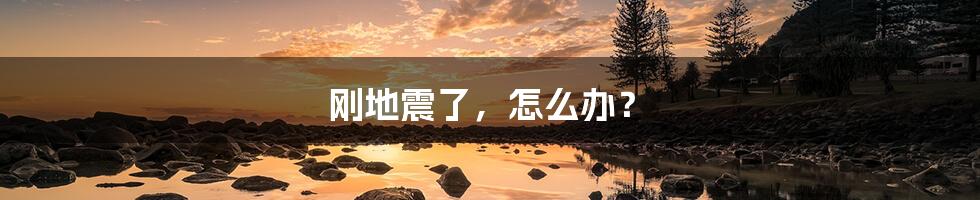 刚地震了,怎么办?