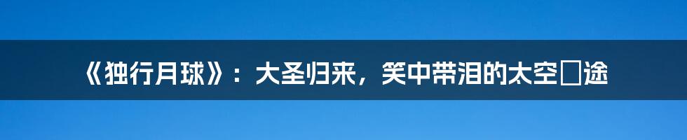 《独行月球》:大圣归来,笑中带泪的太空囧途