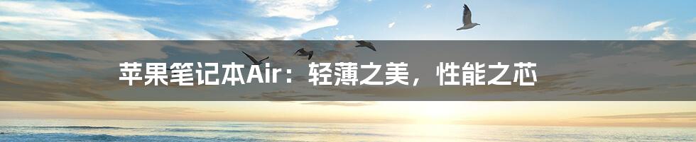苹果笔记本Air:轻薄之美,性能之芯