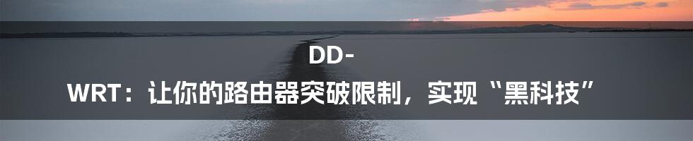 DD-WRT:让你的路由器突破限制,实现“黑科技”