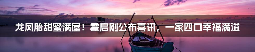 龙凤胎甜蜜满屋！霍启刚公布喜讯，一家四口幸福满溢